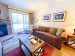 Mammoth Lakes Vacation Rental Chamonix 53 - Living Room to Deck Slider